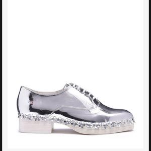 E8 by Miista Women’s Block Heel Metallic Silver Oxford Size 41